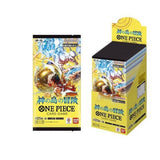 One Piece OP-15 Japanese booster box shown with a single booster pack