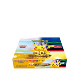 Sealed Japanese Pokémon TCG MEGA 30th CELEBRATION M6a booster box featuring Pikachu, Mew and Mewtwo