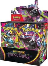 Pitch Black booster box right-angle view showing Zeraora side art and booster pack rows