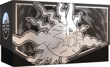 Pitch Black ETB inner lid art featuring silver Mega Gengar on dark smoky background