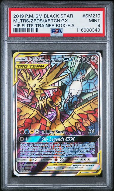 2019 Pokemon SM Black Star Promo Moltres & Zapdos & Articuno GX SM210 PSA 9