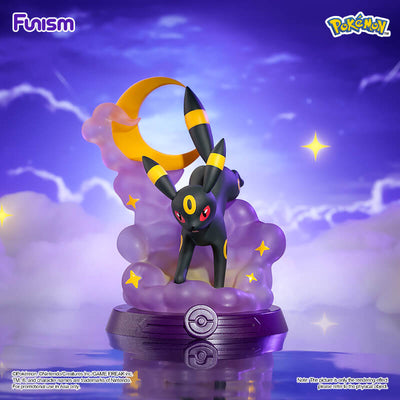 FUNISM Adventure Eevee Series Umbreon figure on moonlit purple base with crescent moon and stars